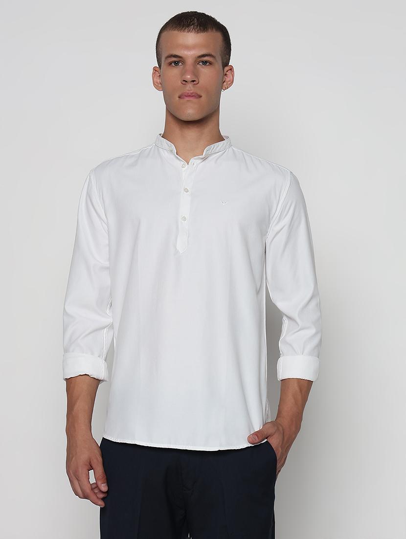 men solid mandarin neck short kurta - 21933709 - Standard Image - 1