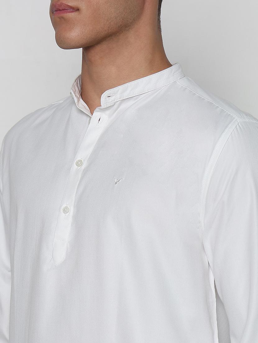 men solid mandarin neck short kurta - 21933709 - Standard Image - 4