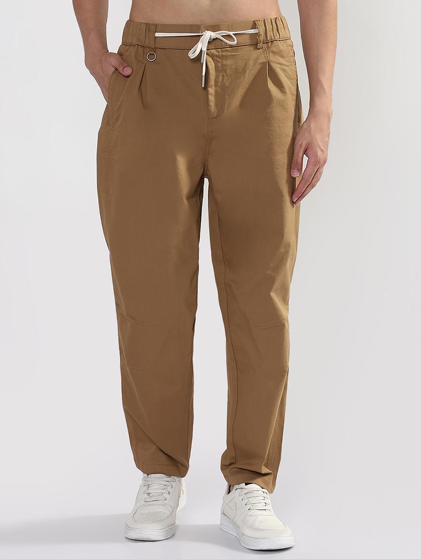 men solid mid rise relaxed fit chinos - 21933711 - Standard Image - 1