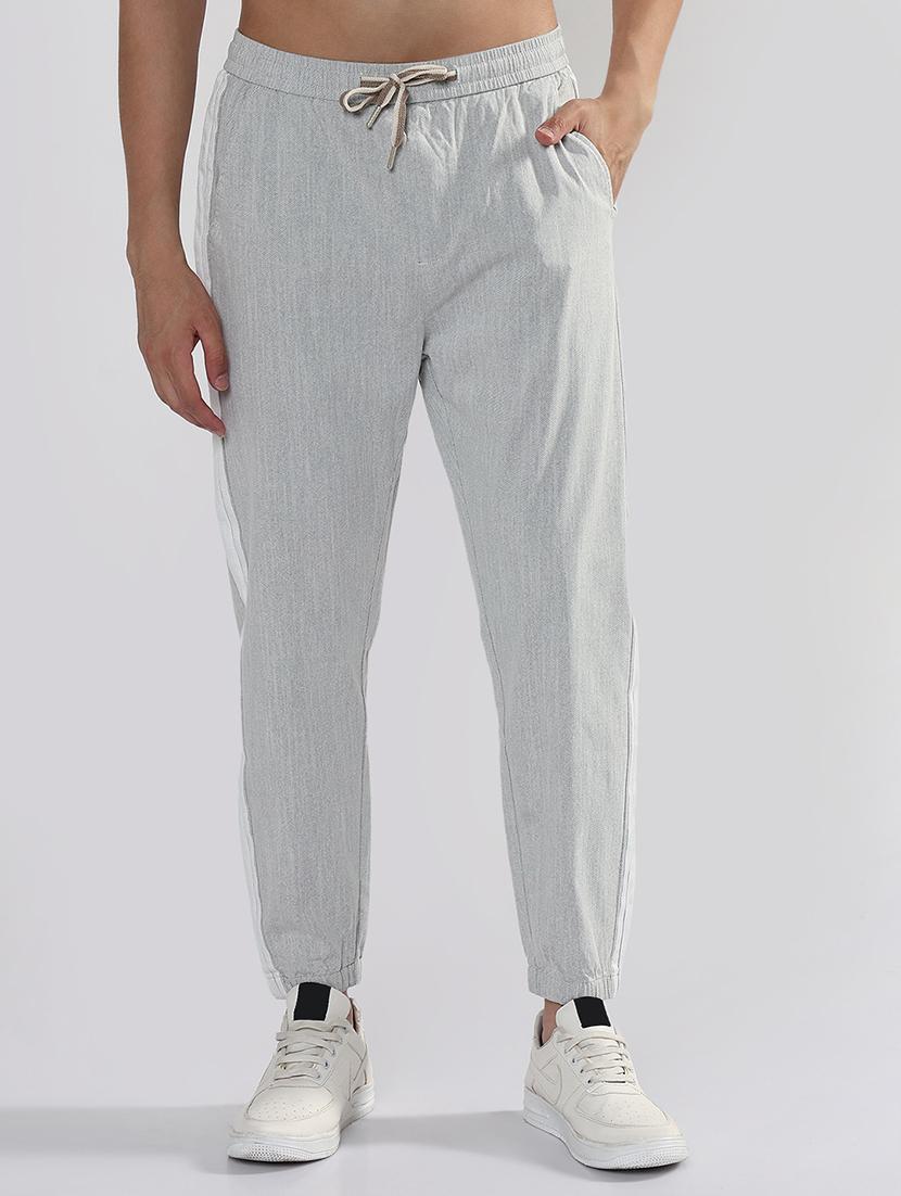 men grey side taped mid rise jogger - 21933712 - Standard Image - 1