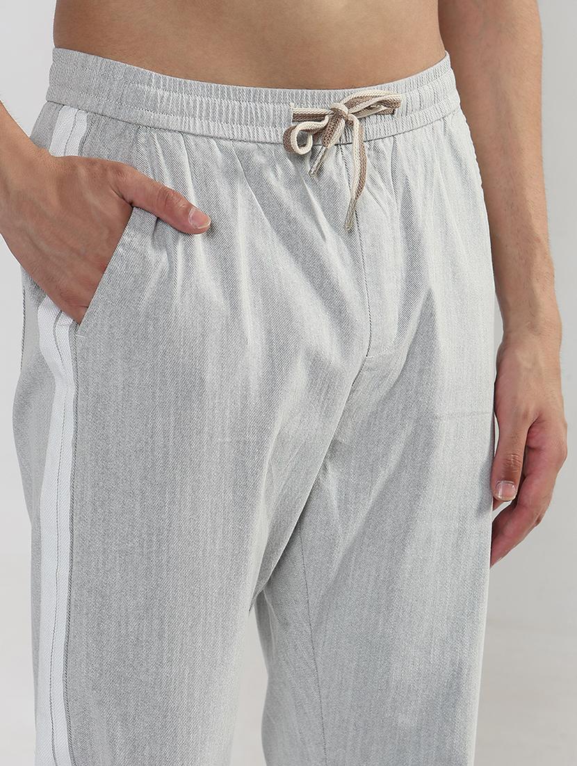 men grey side taped mid rise jogger - 21933712 - Standard Image - 4