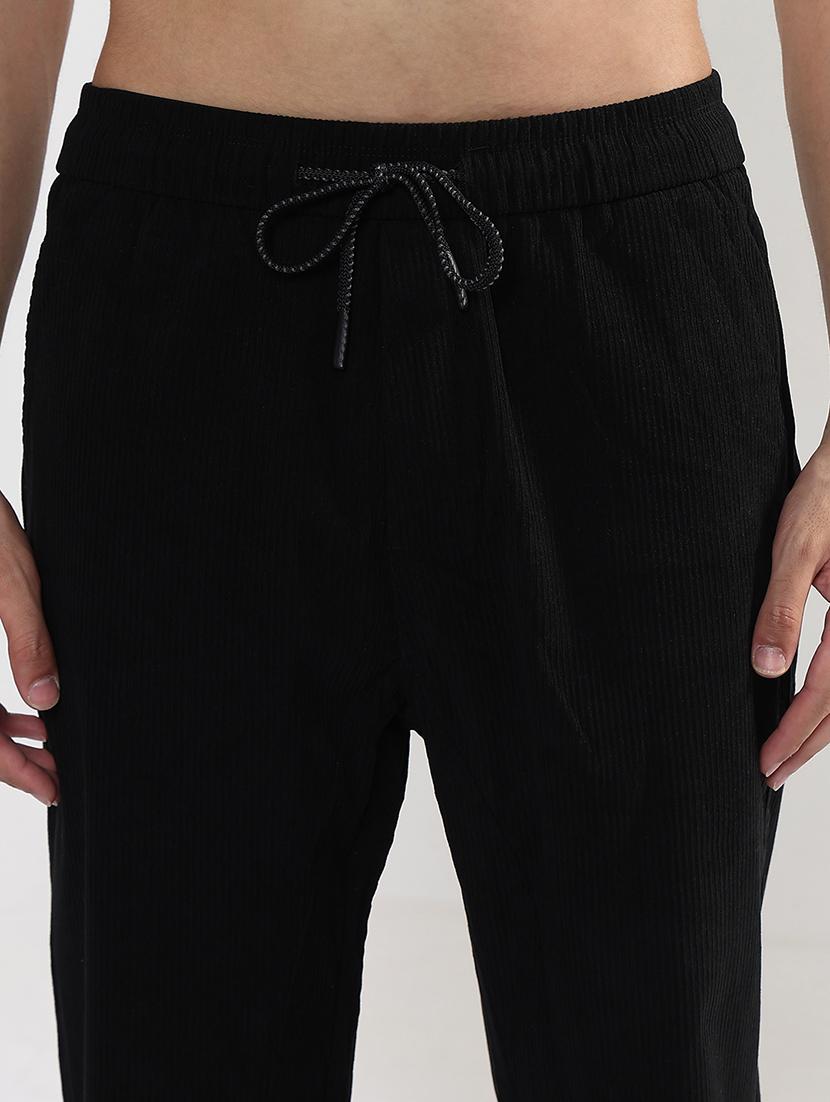 men black solid low rise full length trouser - 21933714 - Standard Image - 4