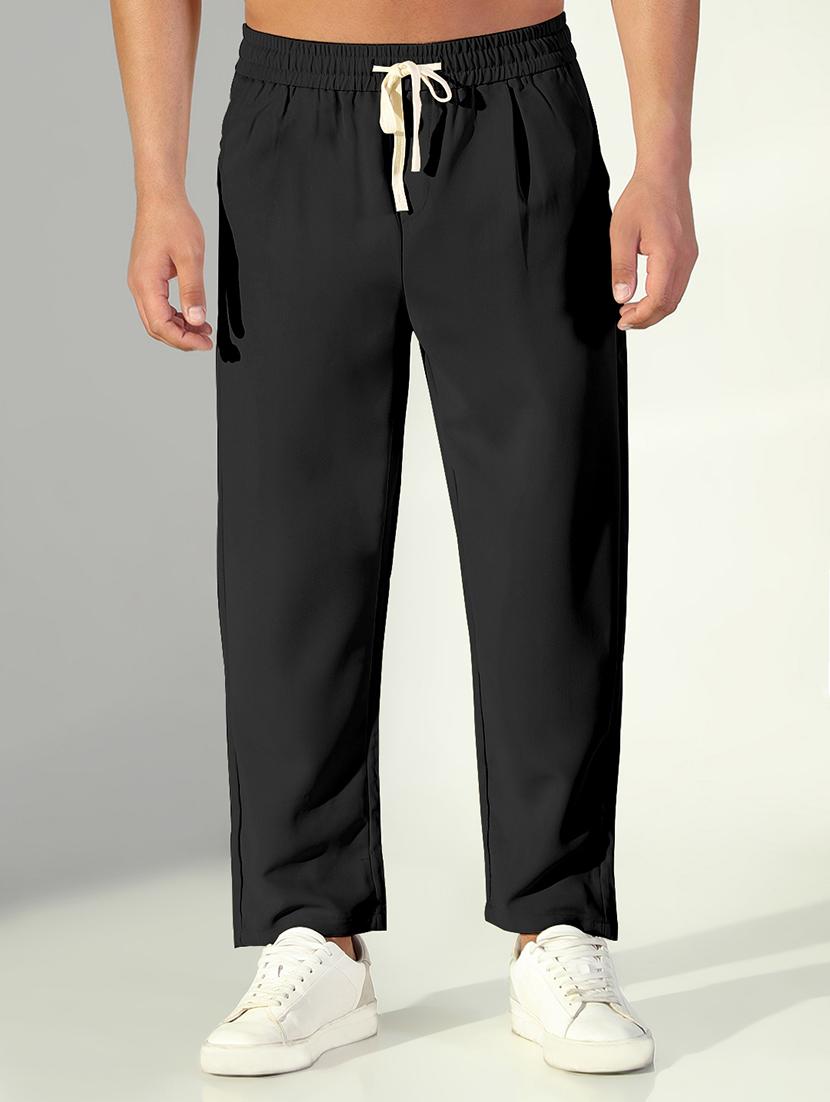 men solid low rise relaxed fit casual trouser  - 21933723 -  Standard Image - 1