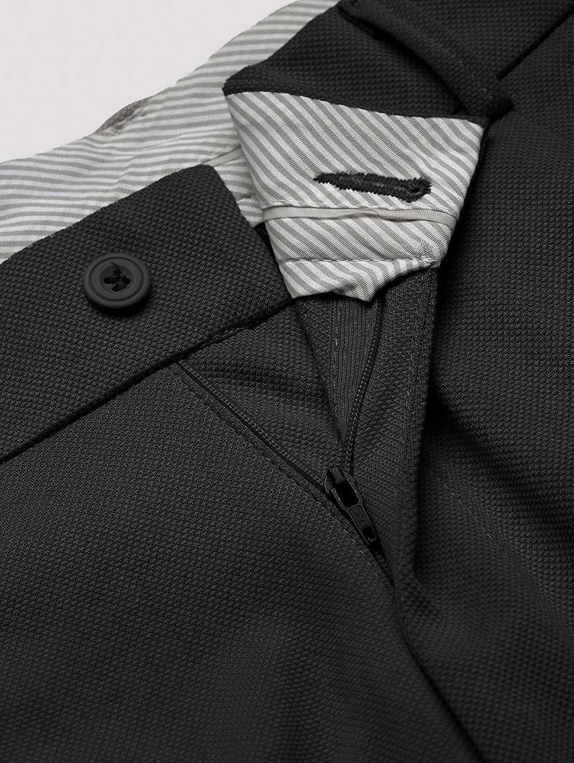 men black solid low rise pleated formal trouser - 21933733 -  Standard Image - 6