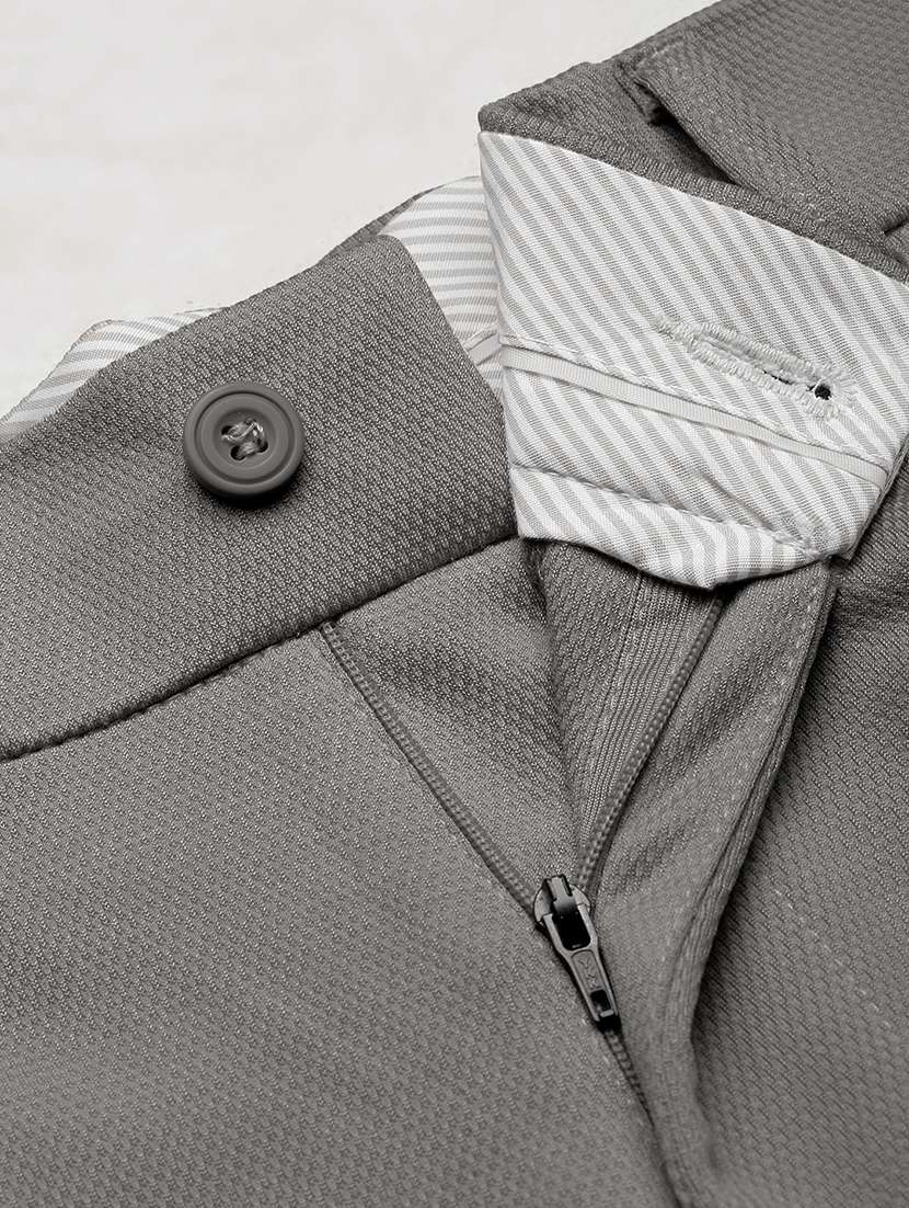 men grey solid low rise pleated formal trouser - 21933736 -  Standard Image - 6