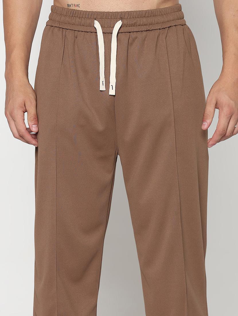 men brown solid relaxed fit full length track pant - 21933744 - Standard Image - 4
