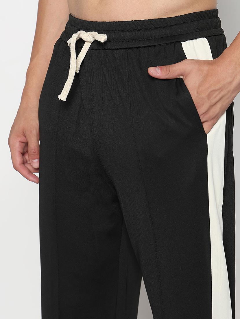 men black side taped low rise full length track pant - 21933747 - Standard Image - 4