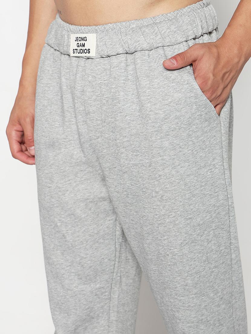 men grey solid low rise full length track pant - 21933748 - Standard Image - 4
