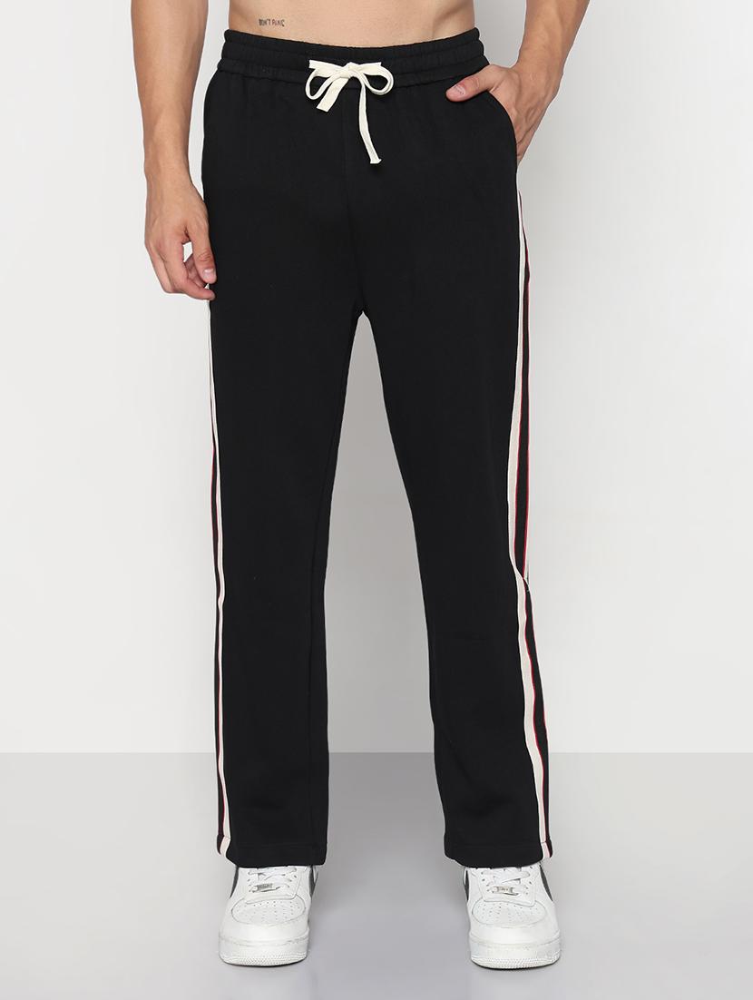men black side taped low rise full length track pant - 21933761 -  Standard Image - 1