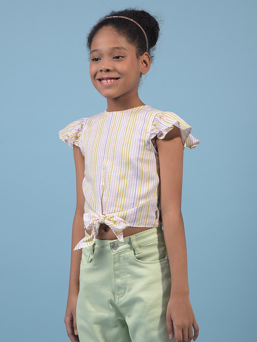 girls striped round neck top - 21933777 -  Standard Image - 1