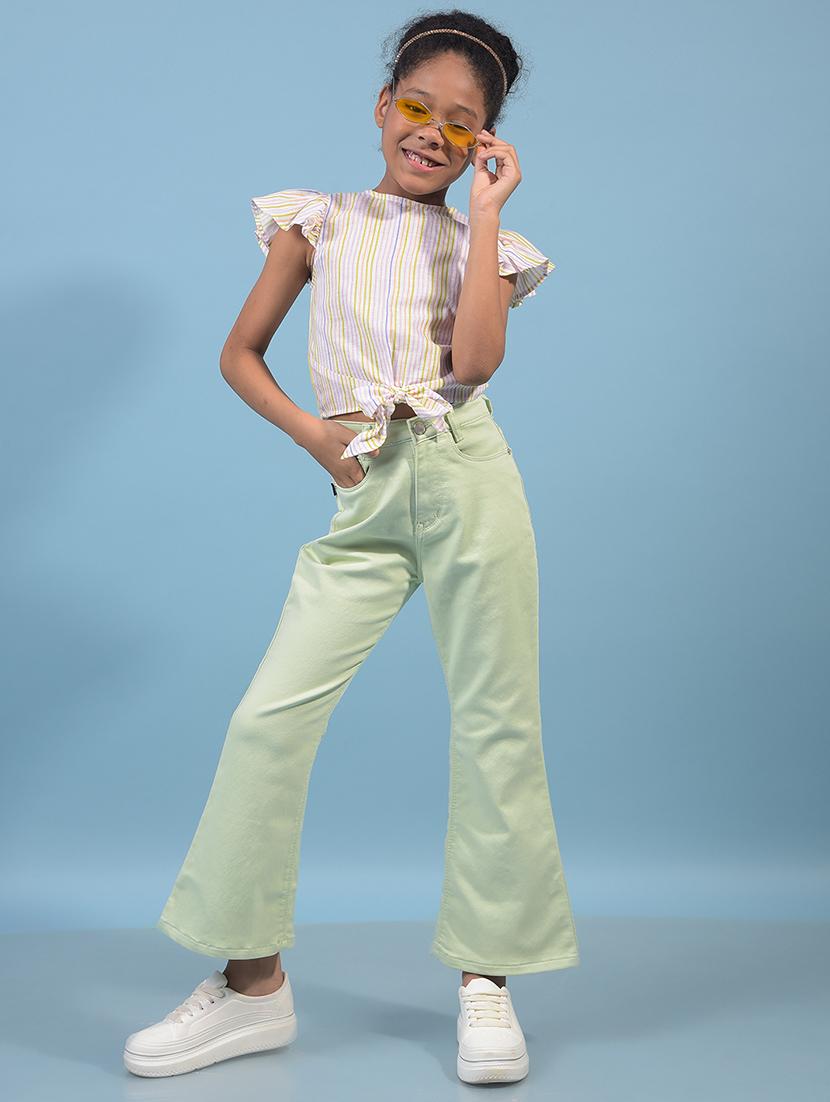 girls striped round neck top - 21933777 - Standard Image - 4