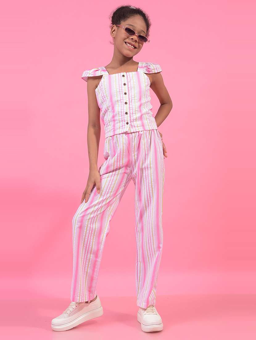 girls pink striped square neck top - 21933778 -  Standard Image - 4