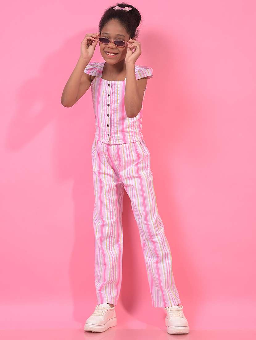 girls striped mid rise casual trouser - 21933783 -  Standard Image - 4