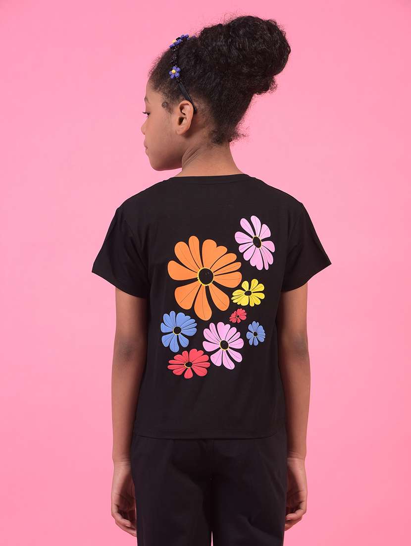 girls floral printed round neck t-shirt - 21933784 -  Standard Image - 4