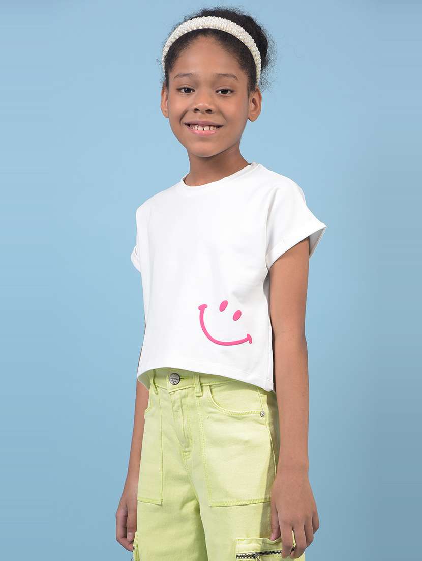 girls printed round neck t-shirt - 21933790 -  Standard Image - 1
