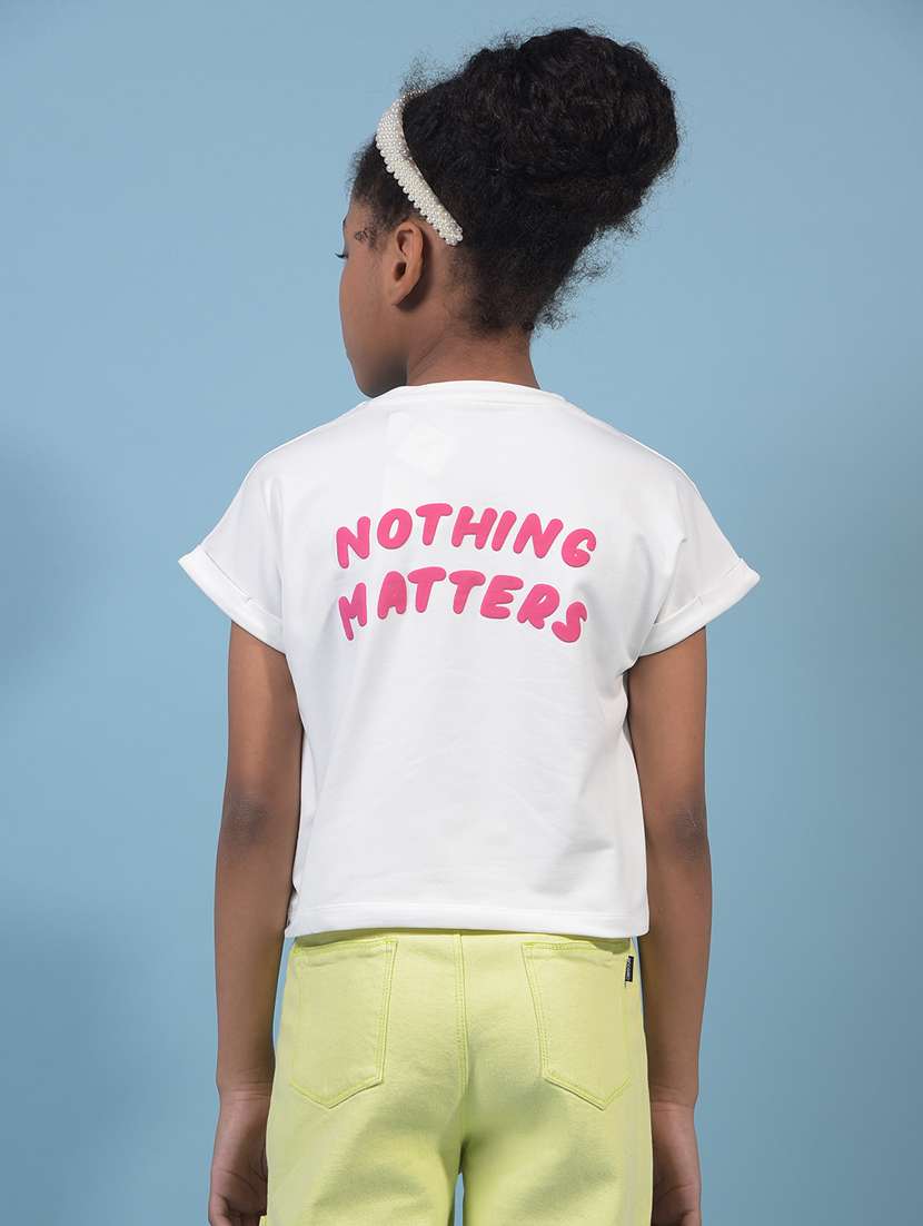 girls printed round neck t-shirt - 21933790 -  Standard Image - 4