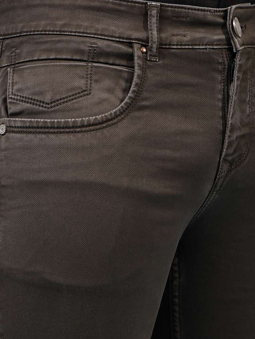 men brown mid rise full length jeans - 21933809 -  Standard Image - 6