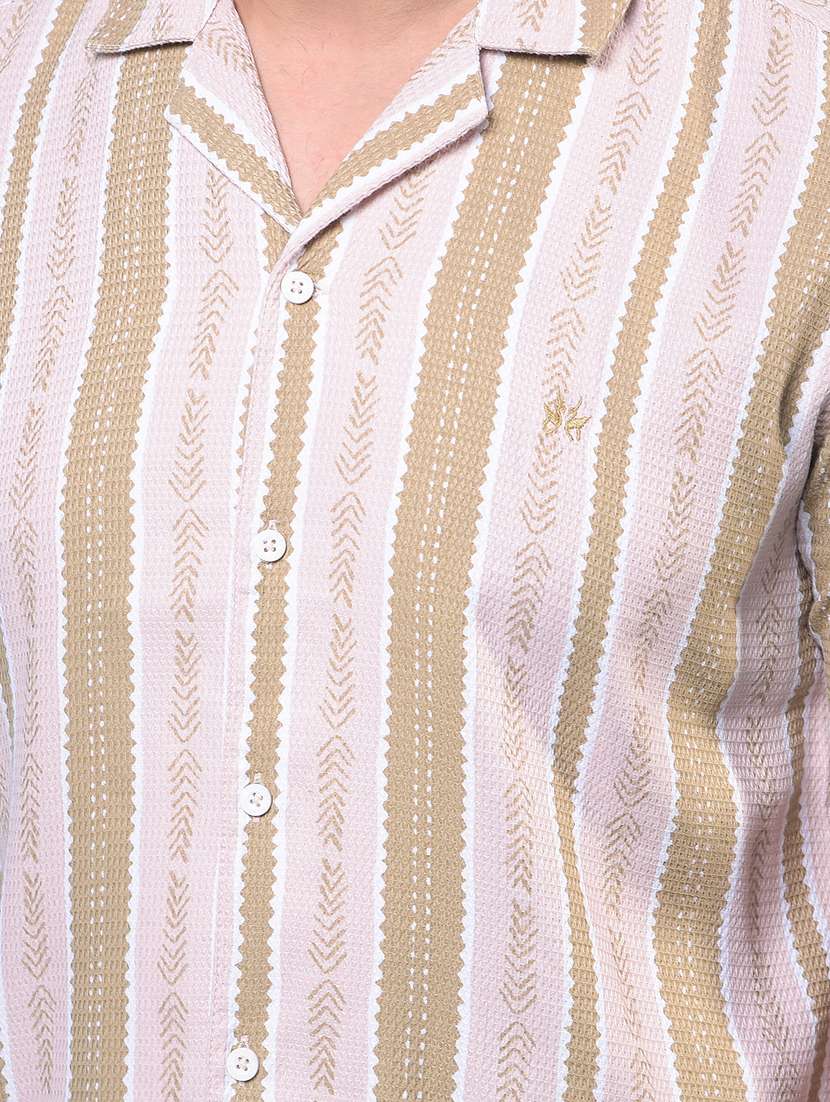 men self design short sleeve slim fit casual shirt - 21933832 -  Standard Image - 6