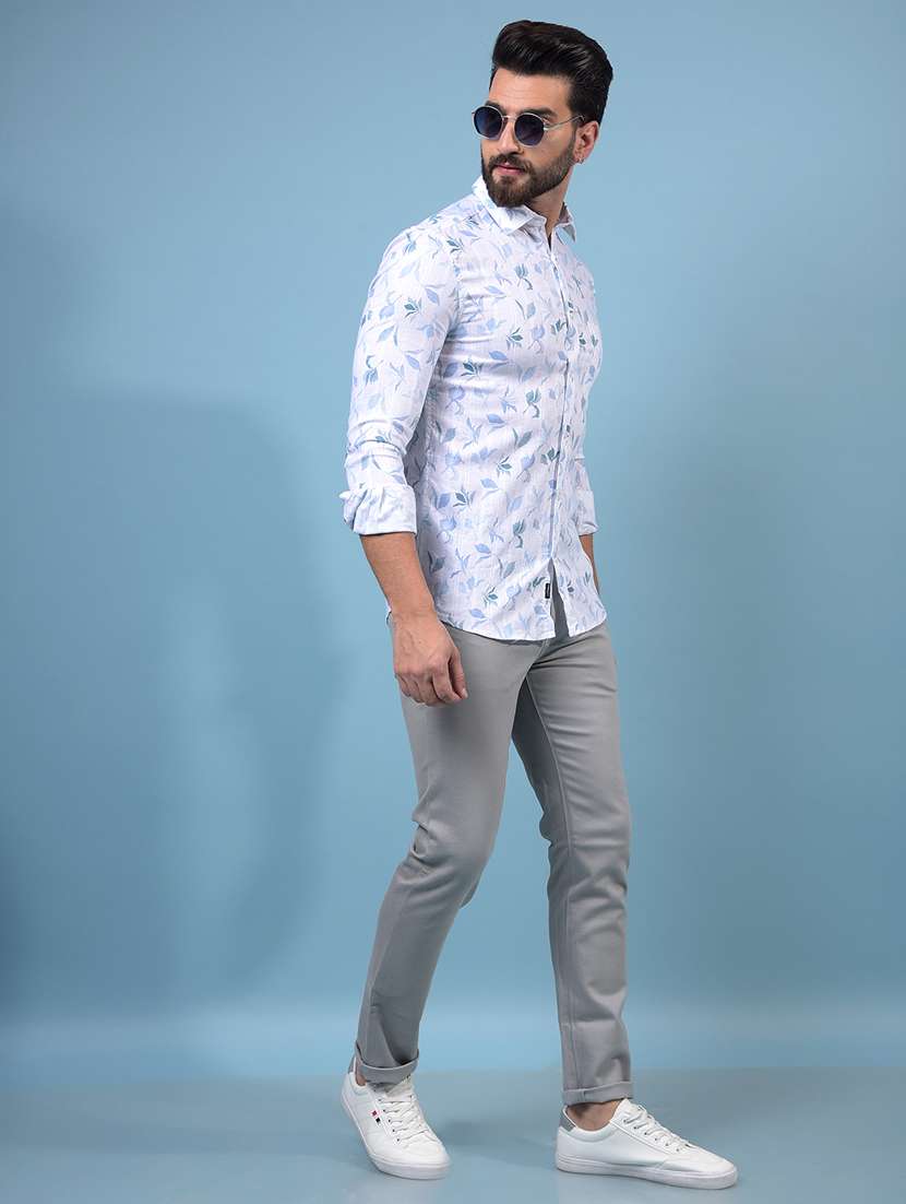 men printed long sleeve slim fit casual shirt - 21933834 -  Standard Image - 4