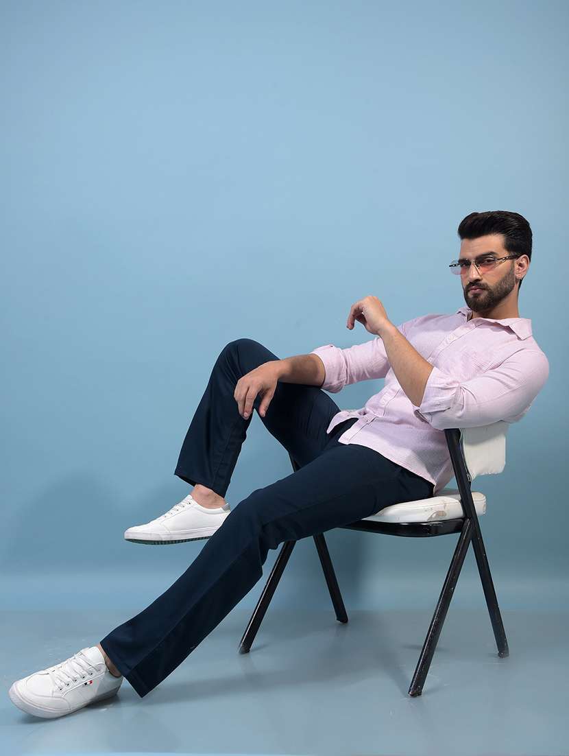 men solid long sleeve slim fit casual shirt - 21933835 - Standard Image - 4