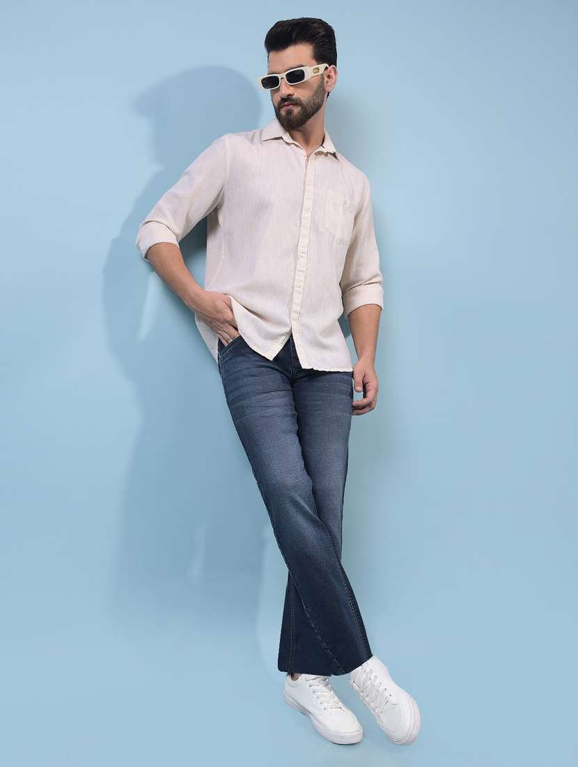 men solid long sleeve regular fit casual shirt - 21933836 -  Standard Image - 4