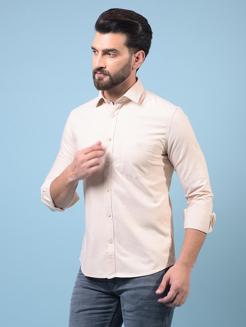 men solid long sleeve slim fit casual shirt - 21933837 -  Standard Image - 1