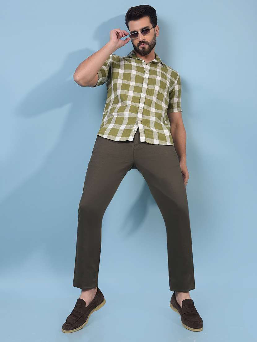 men checkered short sleeve slim fit casual shirt - 21933841 -  Standard Image - 4