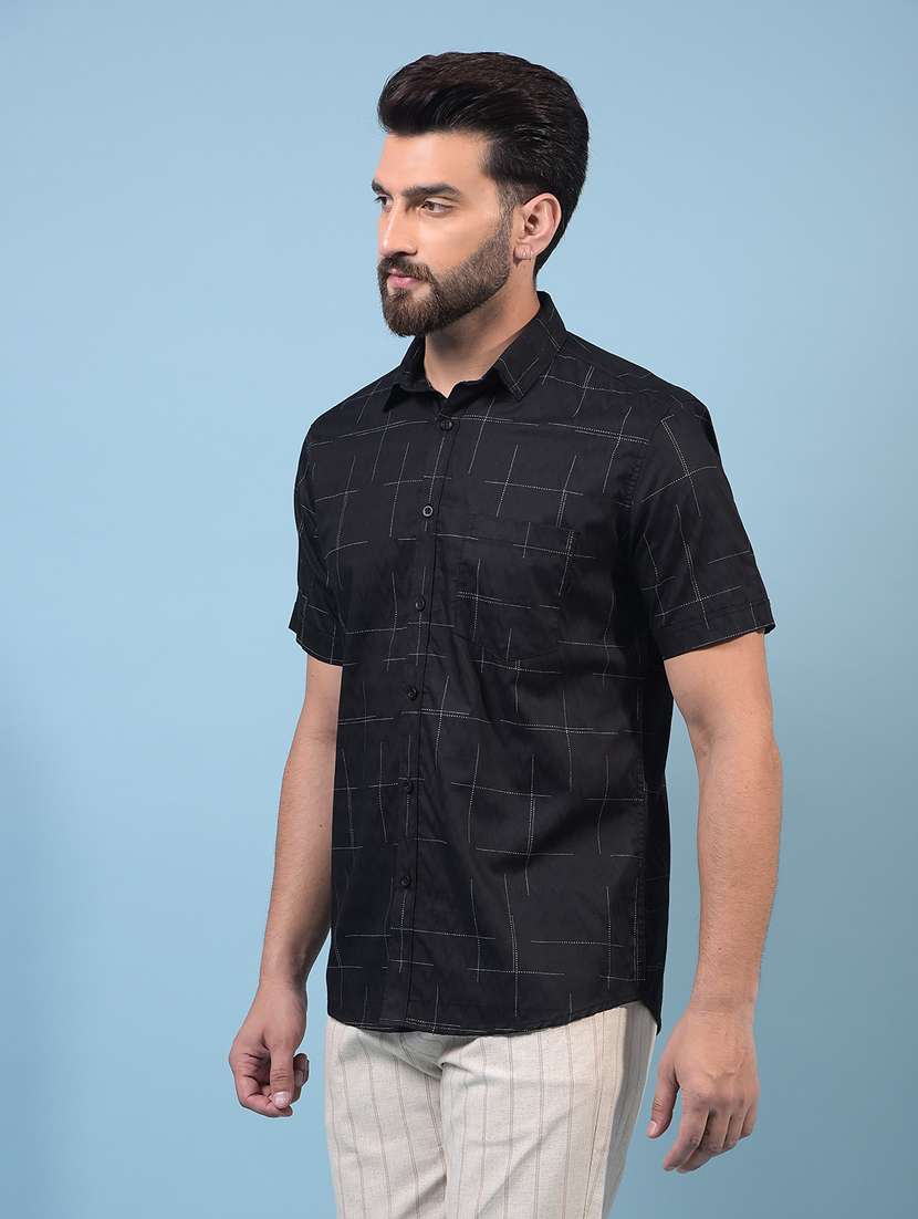 men printed short sleeve regular fit casual shirt - 21933842 -  Standard Image - 1