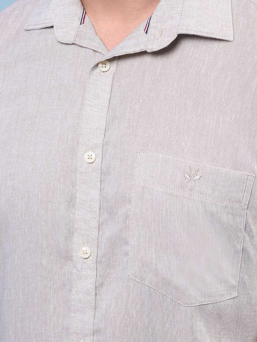 men solid short sleeve slim fit casual shirt - 21933864 -  Standard Image - 6