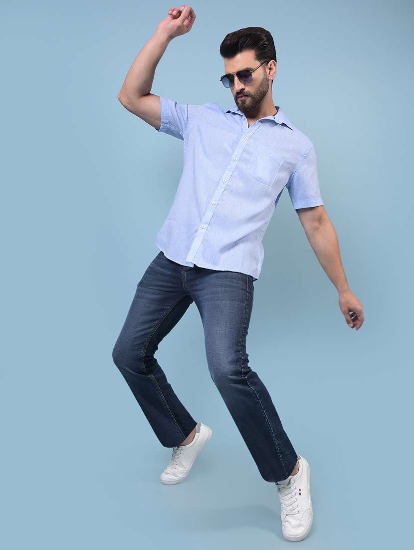 men solid short sleeve slim fit casual shirt - 21933865 -  Standard Image - 4