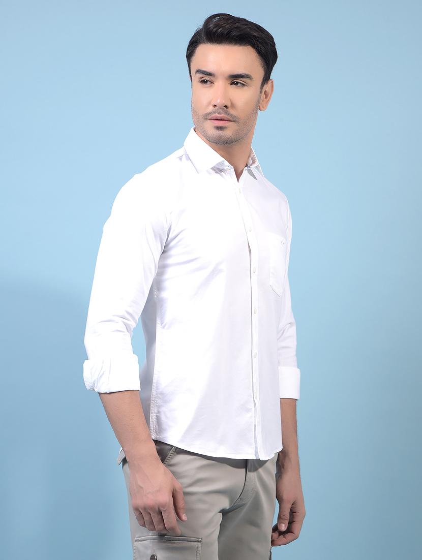 men solid long sleeve slim fit casual shirt - 21933876 -  Standard Image - 1
