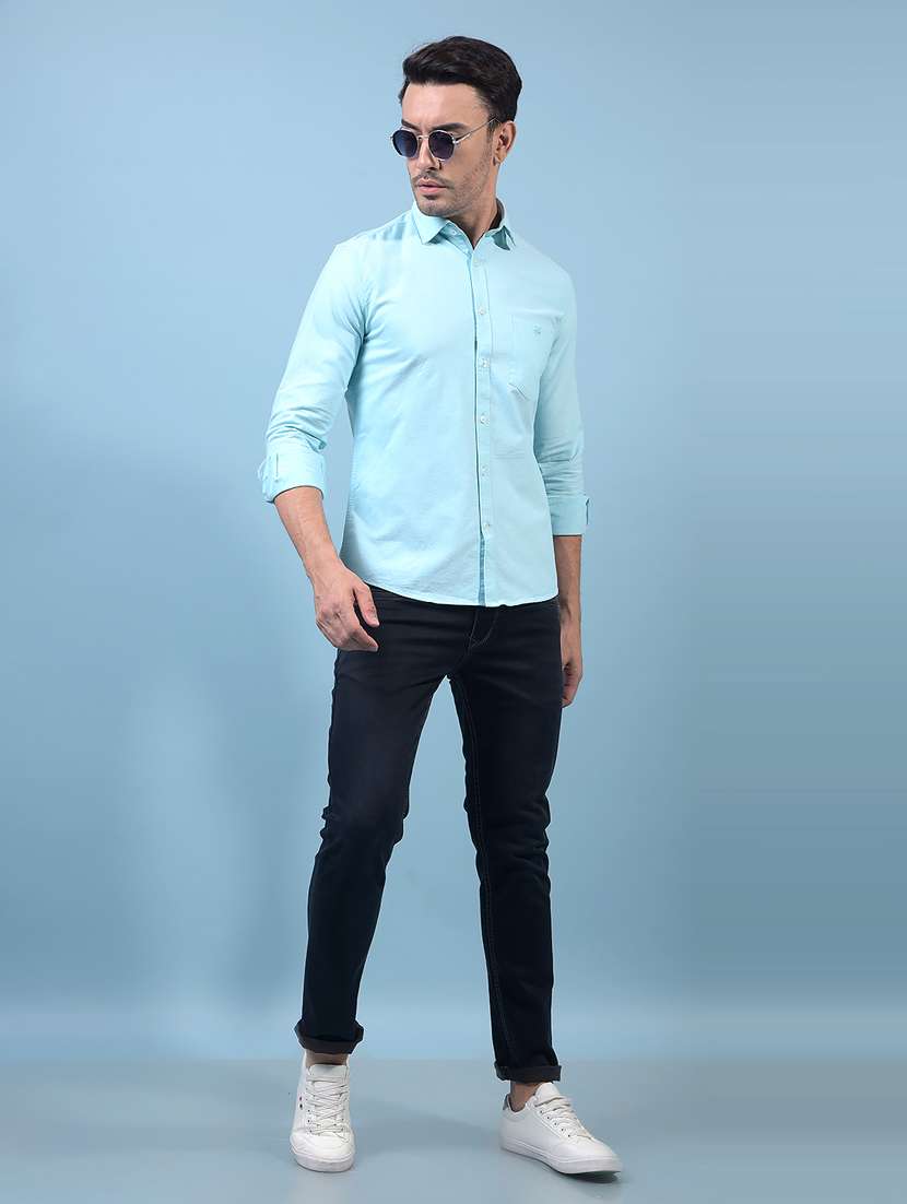 men solid long sleeve slim fit casual shirt - 21933877 - Standard Image - 4
