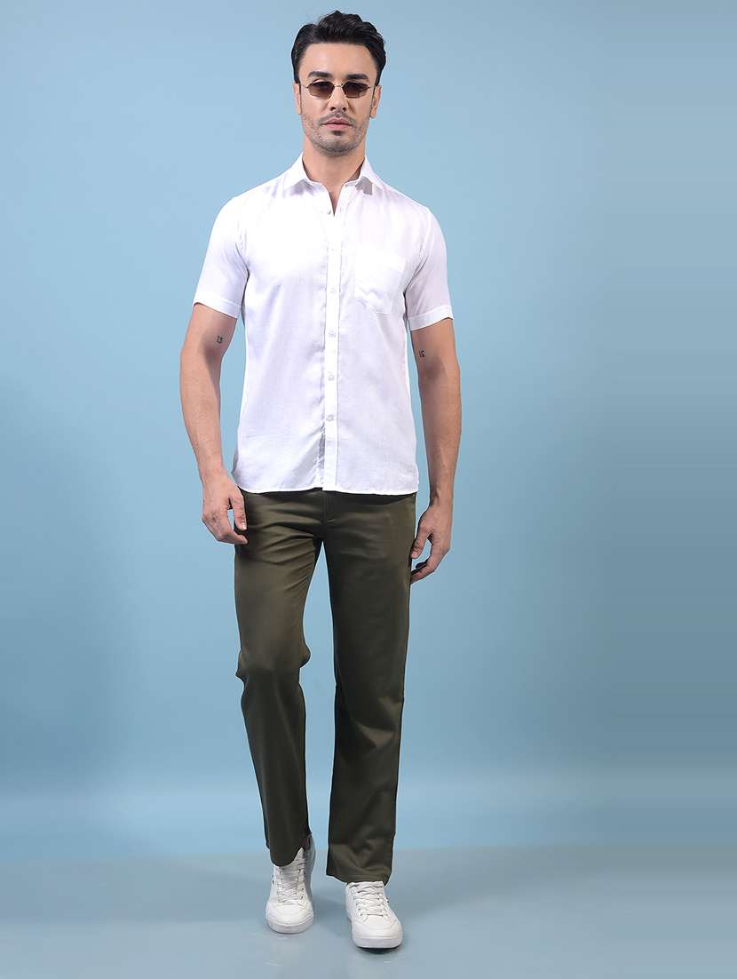 men solid short sleeve slim fit casual shirt - 21933881 -  Standard Image - 4