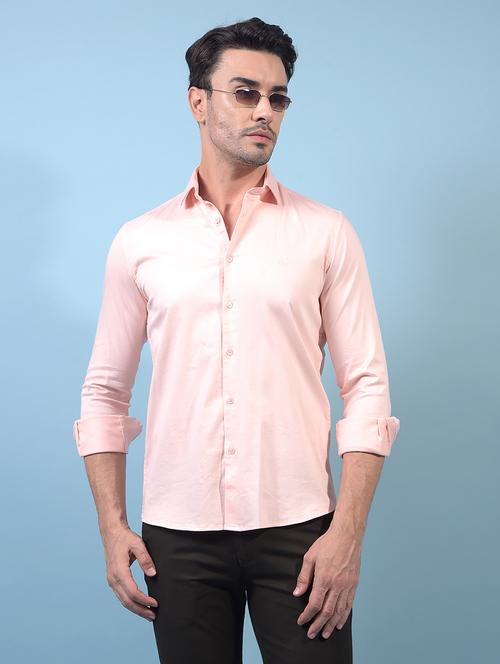 men solid long sleeve slim fit casual shirt - 21933884 -  Standard Image - 0