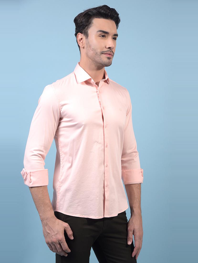 men solid long sleeve slim fit casual shirt - 21933884 -  Standard Image - 1