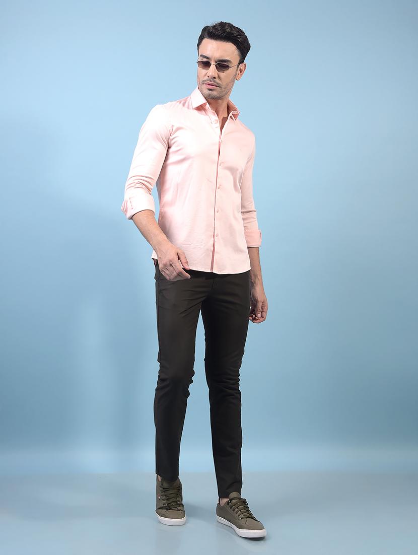 men solid long sleeve slim fit casual shirt - 21933884 - Standard Image - 4