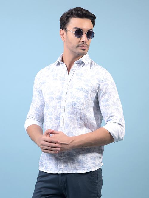 men printed long sleeve slim fit casual shirt - 21933891 -  Standard Image - 0
