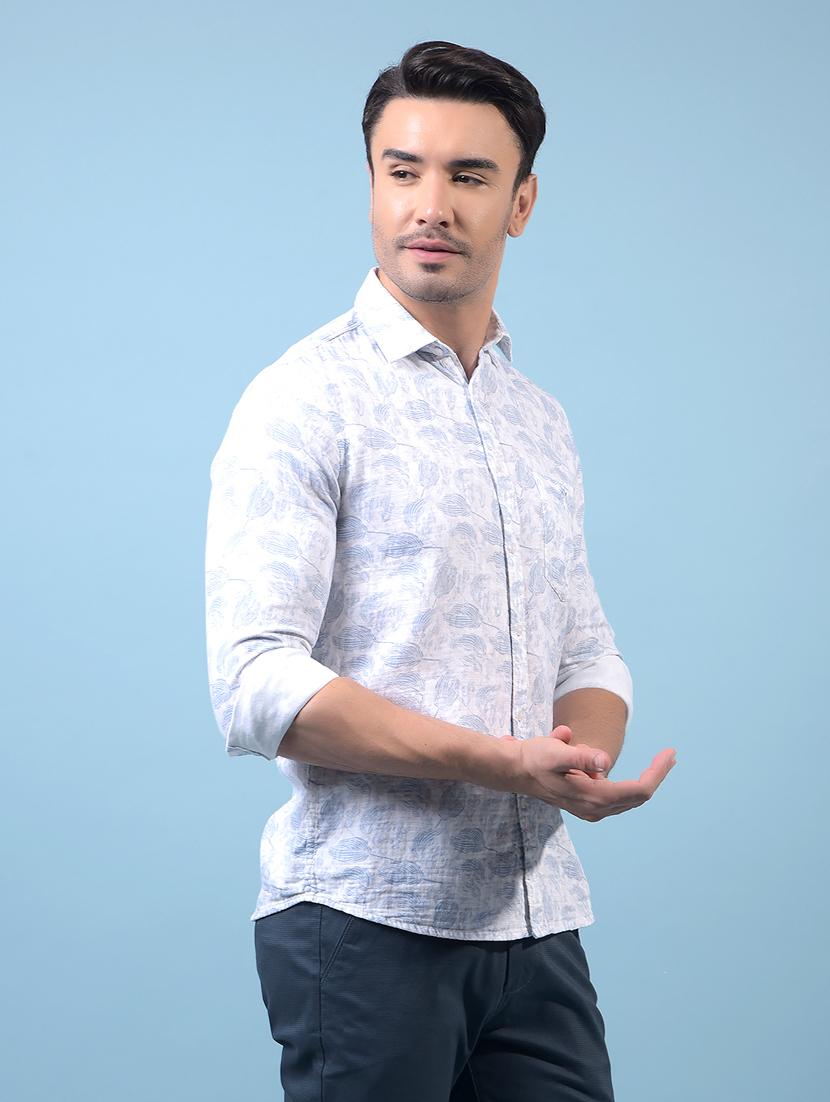 men printed long sleeve slim fit casual shirt - 21933891 -  Standard Image - 1