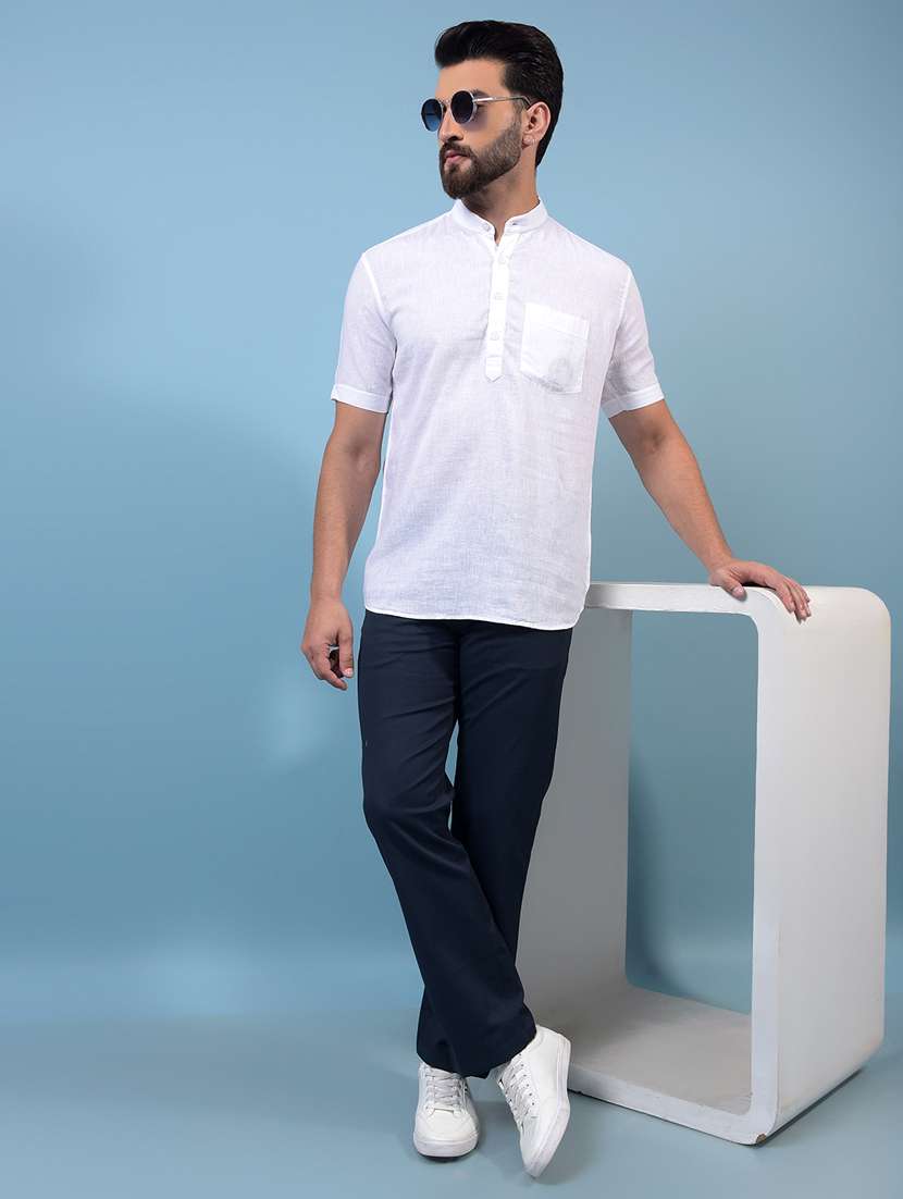 men solid mid rise flat front casual chinos  - 21933904 -  Standard Image - 4