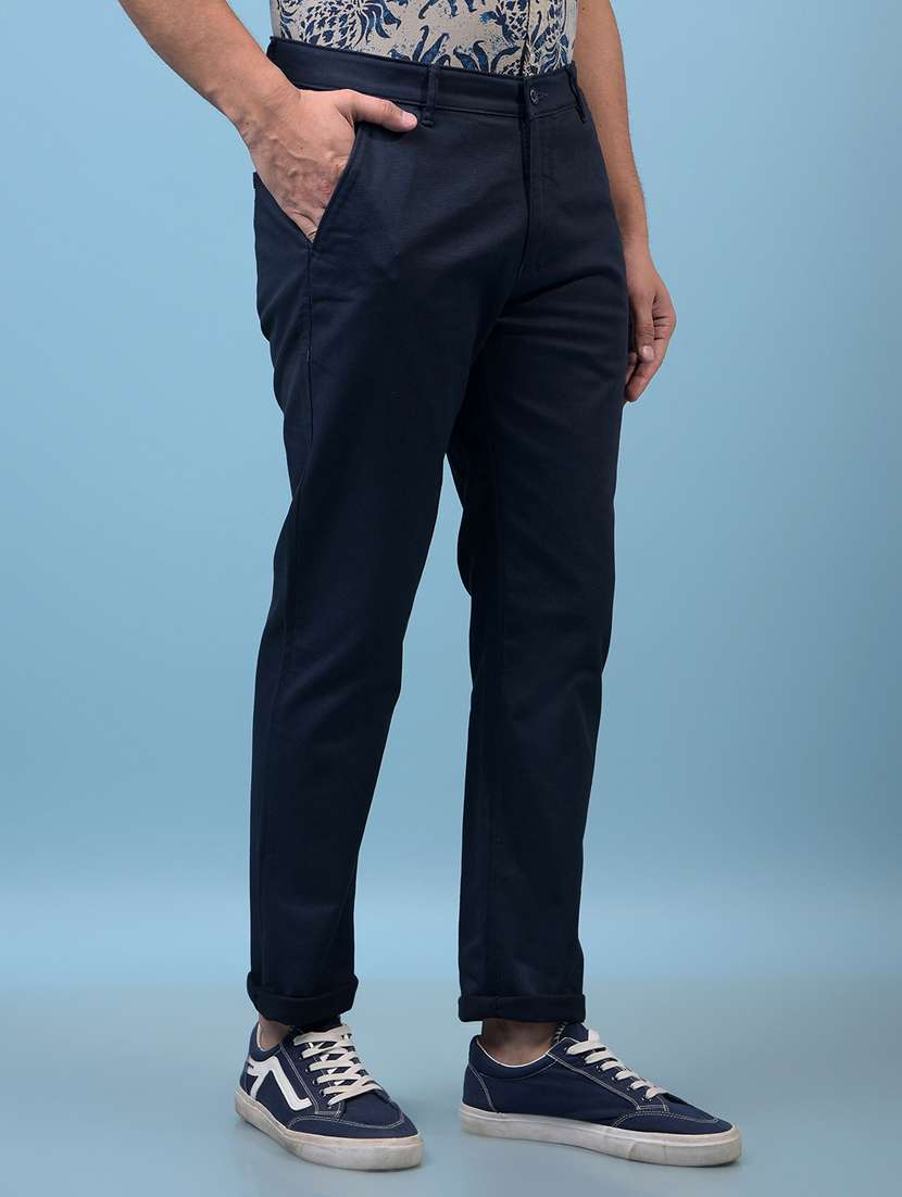 men solid mid rise flat front casual chinos  - 21933906 -  Standard Image - 1