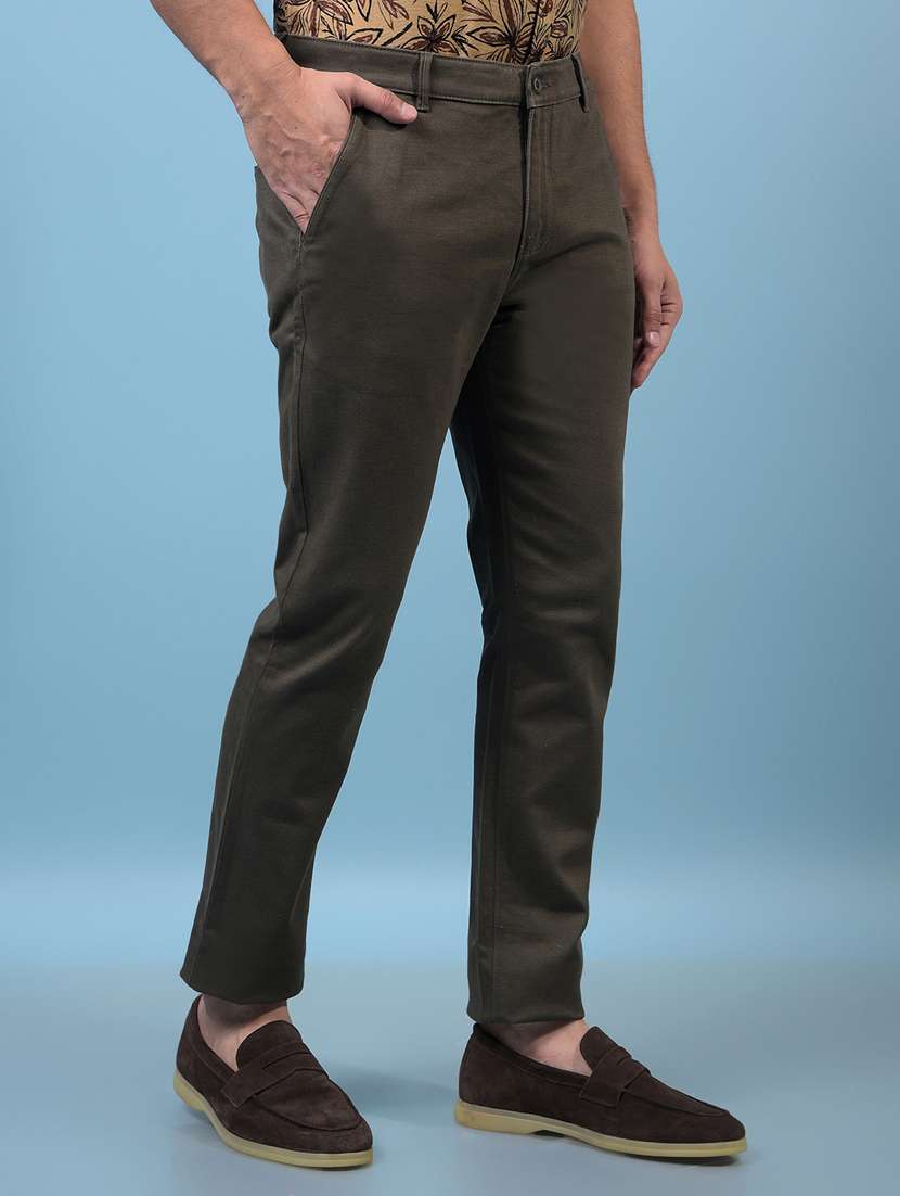 men solid mid rise flat front casual chinos  - 21933907 -  Standard Image - 1