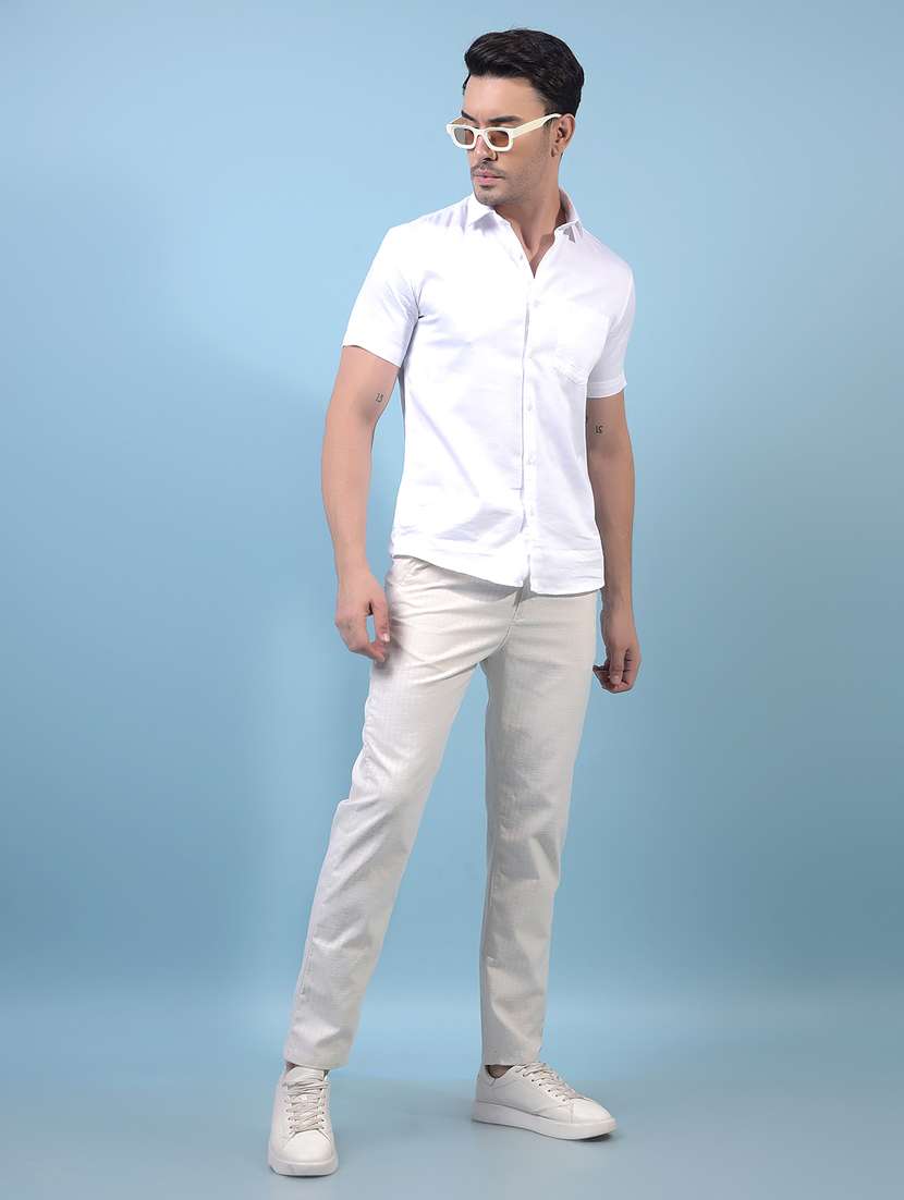 men solid mid rise flat front casual chinos  - 21933909 -  Standard Image - 4
