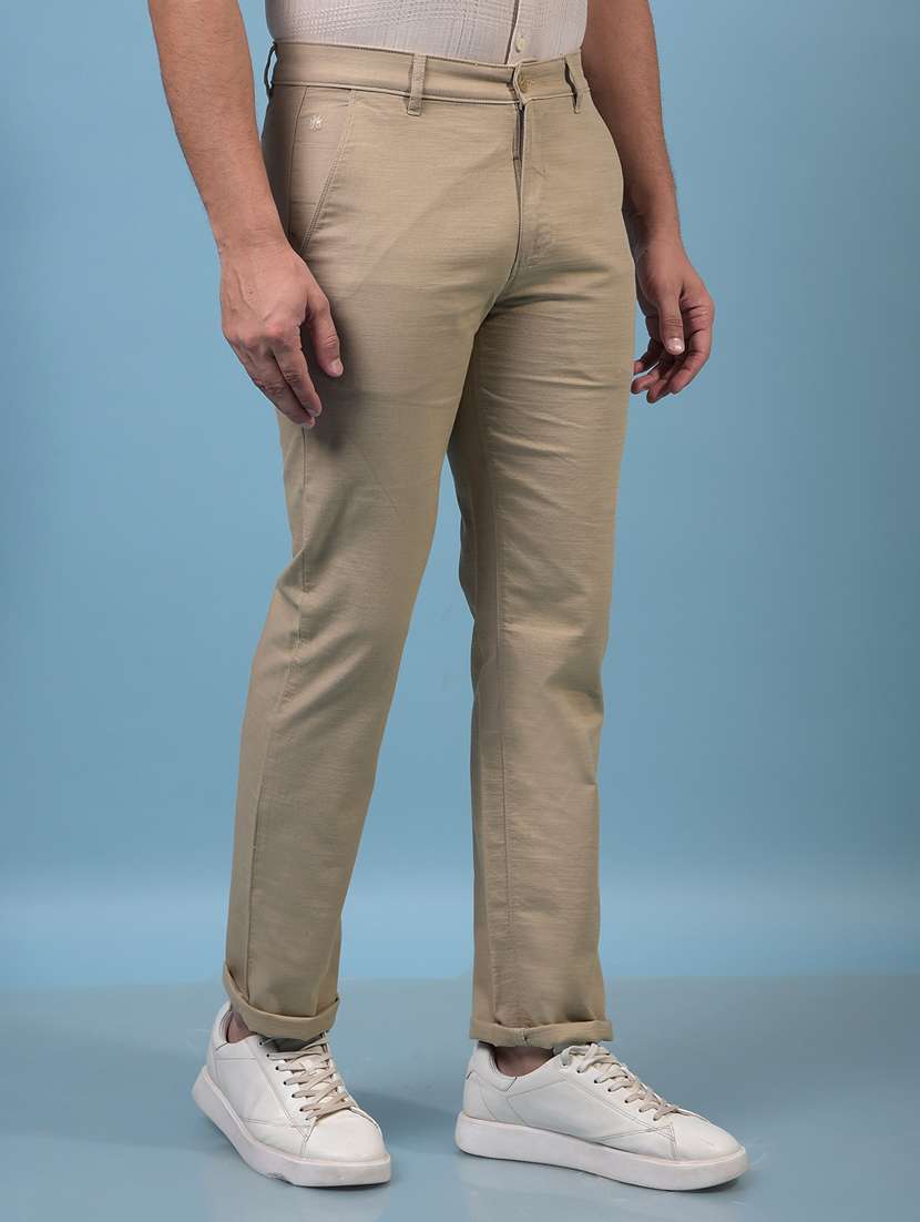 men solid mid rise flat front casual chinos  - 21933910 -  Standard Image - 1