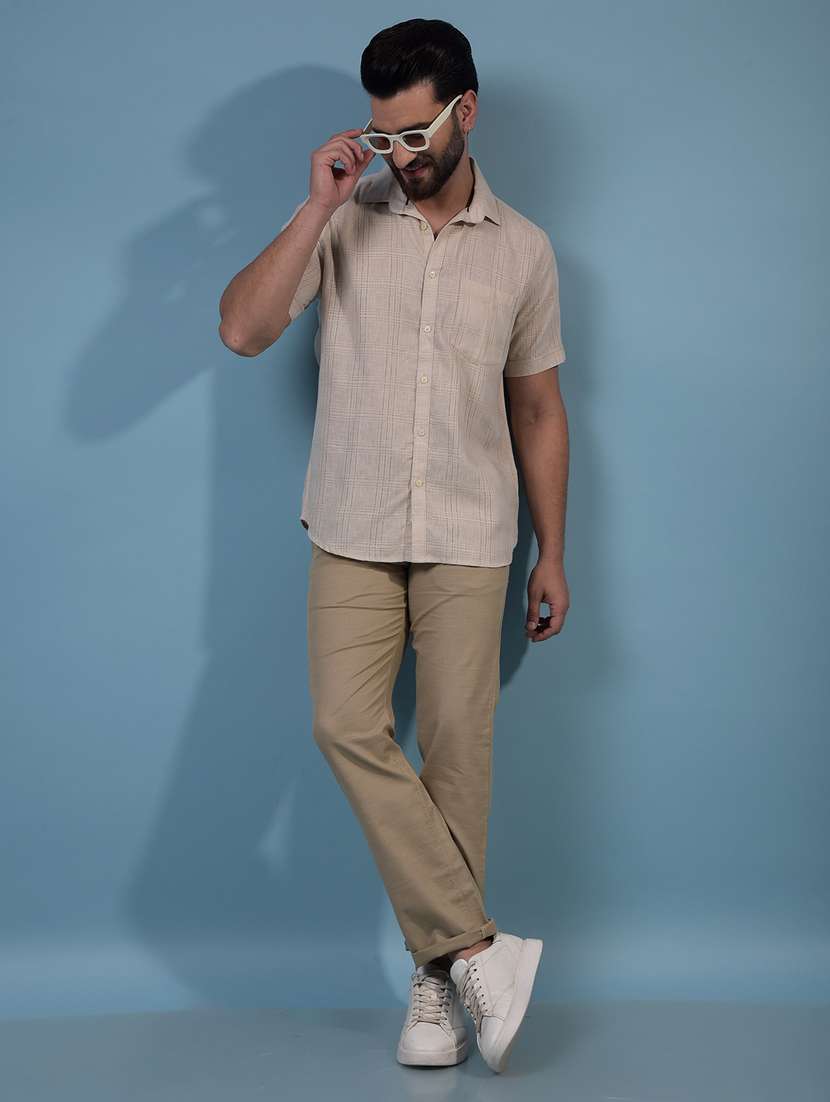 men solid mid rise flat front casual chinos  - 21933910 -  Standard Image - 4