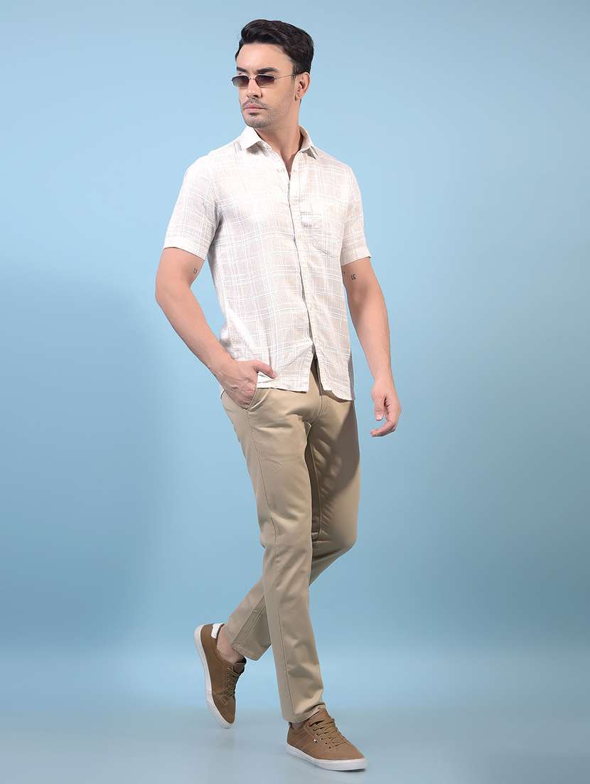 men solid mid rise flat front casual chinos  - 21933920 -  Standard Image - 4