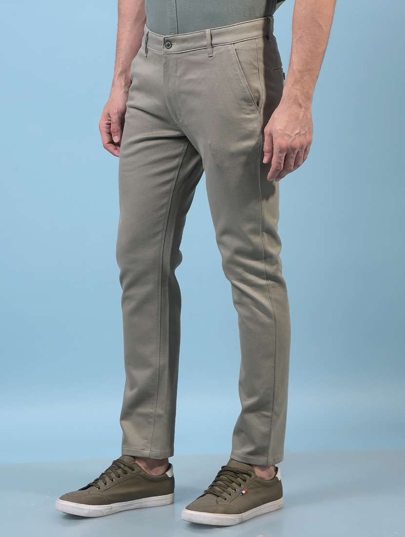 men solid mid rise flat front casual chinos  - 21933921 -  Standard Image - 1