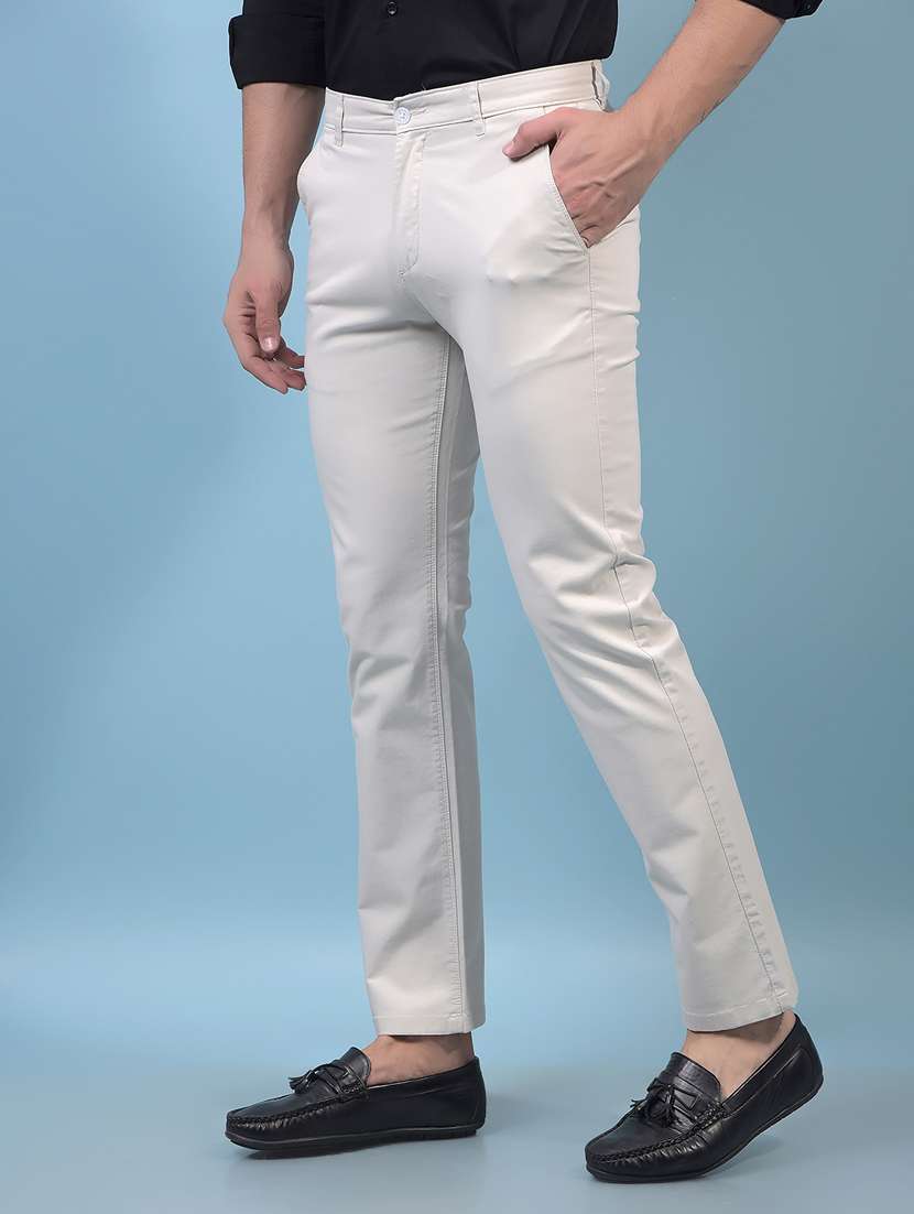 men solid mid rise flat front casual chinos  - 21933930 -  Standard Image - 1