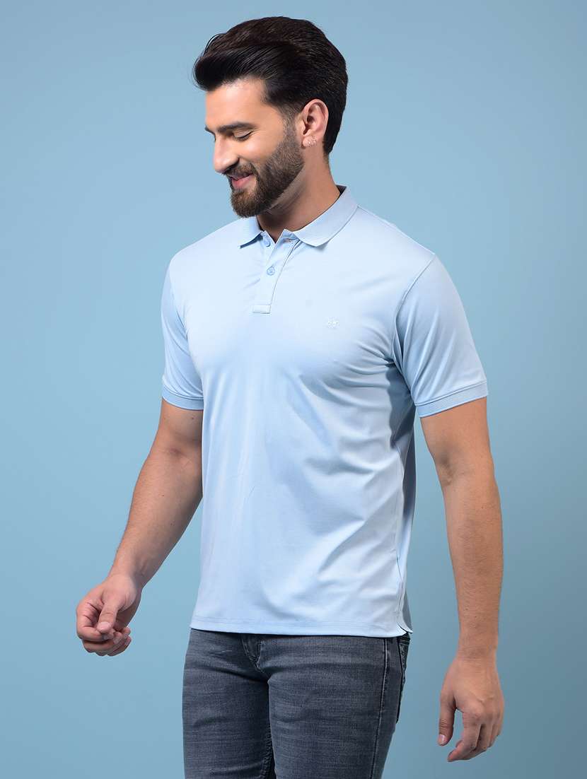 men solid short sleeve slim fit polo t-shirt - 21933940 -  Standard Image - 1