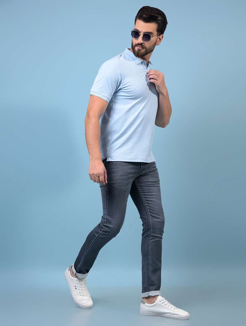 men solid short sleeve slim fit polo t-shirt - 21933940 -  Standard Image - 4