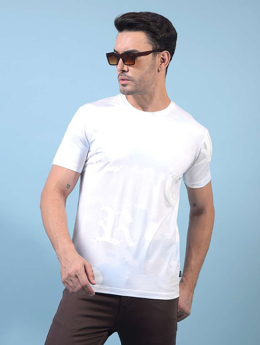 men printed short sleeve slim fit t-shirt